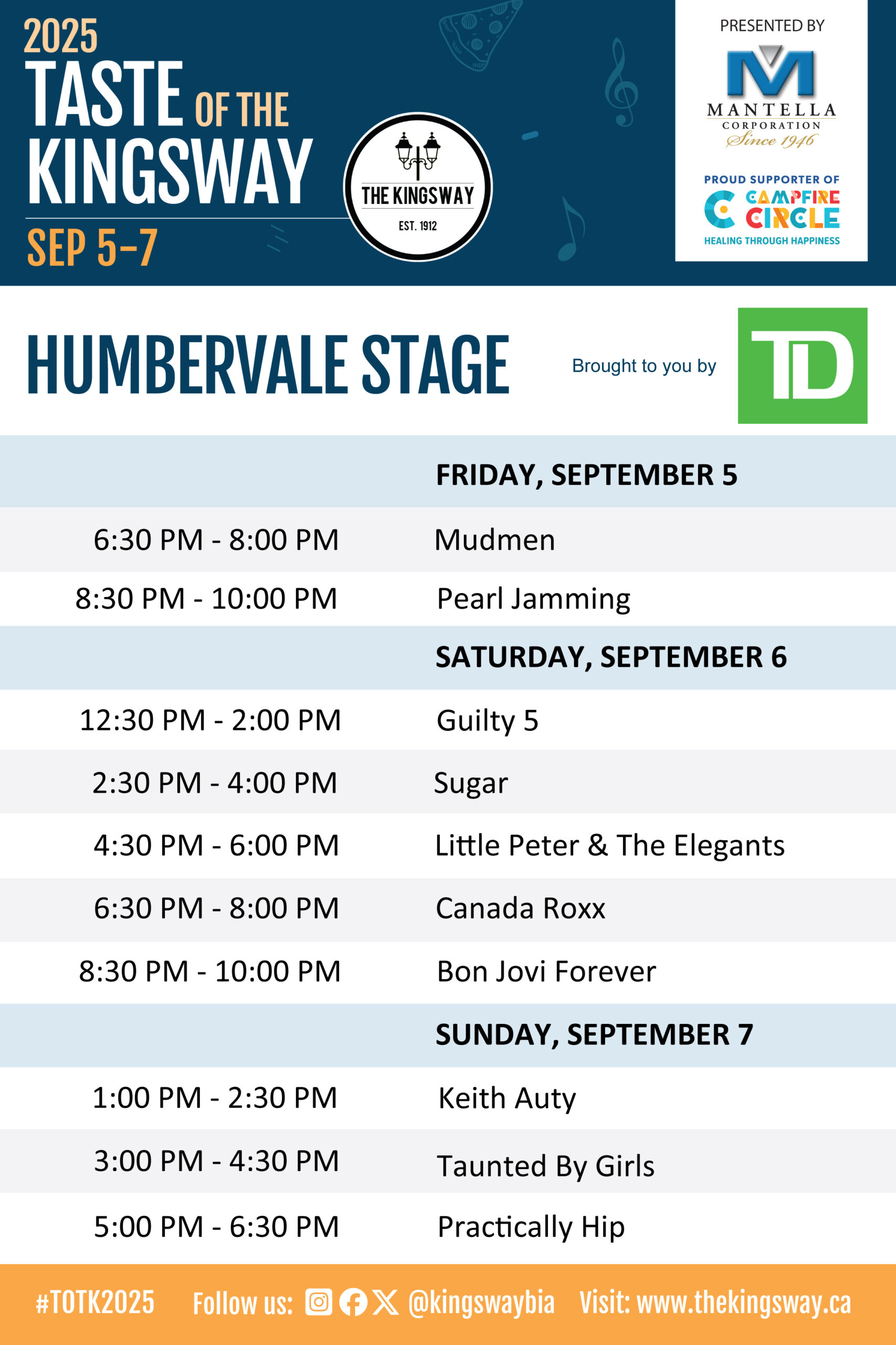 Humbervale_Stage-Schedule